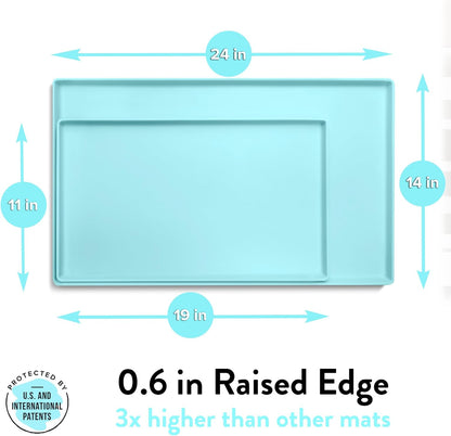 Cat Food Mat, Small & Large Pet Feedingd Mat, 100% Waterproof Cat Mats for Food and Water, Silicone Mats for Pet Bowls, Non-Slip Placemat for Water Bowl or Fountain (Small, Aruba)