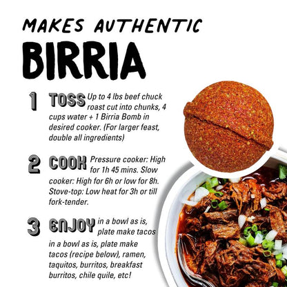 EZ BOMBS Birriabombs 2 Bombs per Pack - Seasoning Spice Bomb Flavor for Authentic Mexican Dishes - Traditional