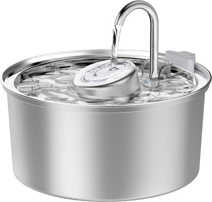 Cat Water Fountain, 304 Stainless Steel Pet Water Fountain, 24/7 Keep the Water Fresh, 74Oz Capacity, Ultra-Quiet, No Sputter, Compact, Easy Cleaning, Suit for Pets