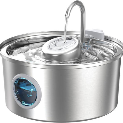 Cat Water Fountain, 304 Stainless Steel Pet Water Fountain, 24/7 Keep the Water Fresh, 74Oz Capacity, Ultra-Quiet, No Sputter, Compact, Easy Cleaning, Suit for Pets