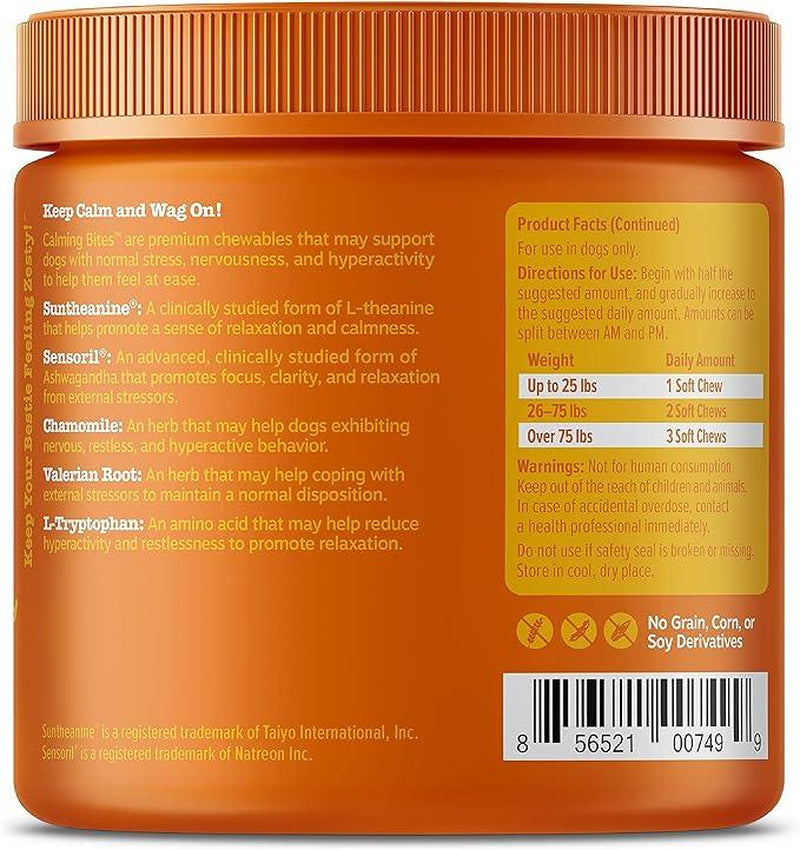Zesty Paws Calming Bites for Dogs, Dog Composure & Calming Chews, Relief Soft Chew Pet Treats for Everyday Stress Support