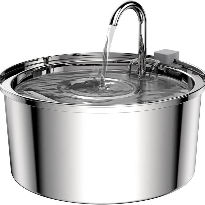 Cat Water Fountain, 304 Stainless Steel Pet Water Fountain, 24/7 Keep the Water Fresh, 74Oz Capacity, Ultra-Quiet, No Sputter, Compact, Easy Cleaning, Suit for Pets