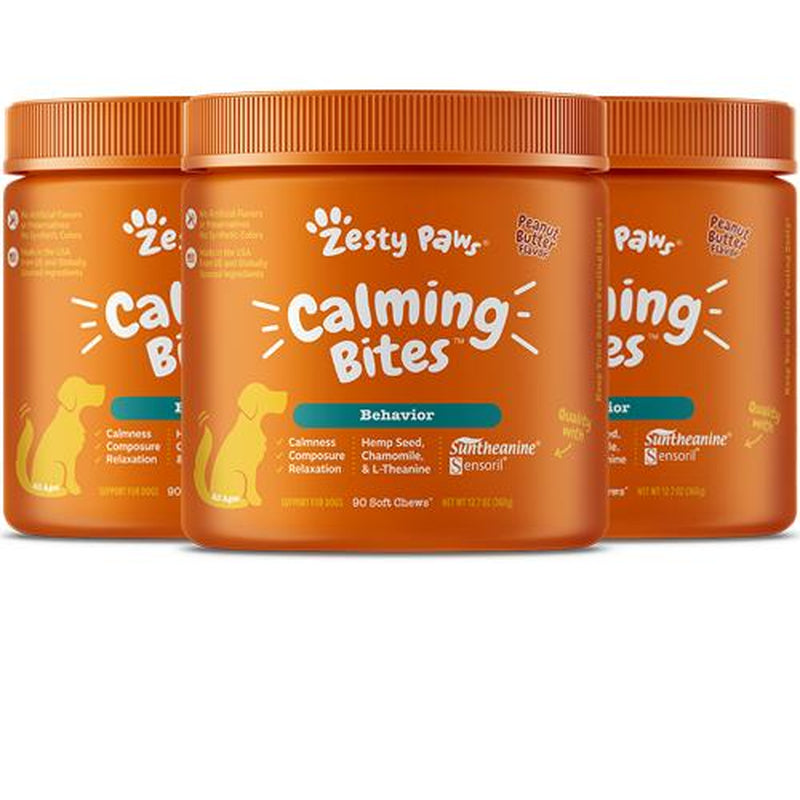 Zesty Paws Calming Bites for Dogs, Dog Composure & Calming Chews, Relief Soft Chew Pet Treats for Everyday Stress Support