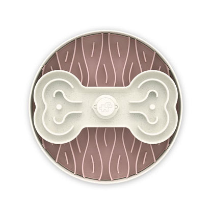 Puzzle Feeder Dog Slow Feeder Bowl - 15 Times Slower, 3 Parts, Silicon Mat, Dishwasher Safe, Spinning Bone Plate, Pet Toy, Multicoloured Slow Feeder