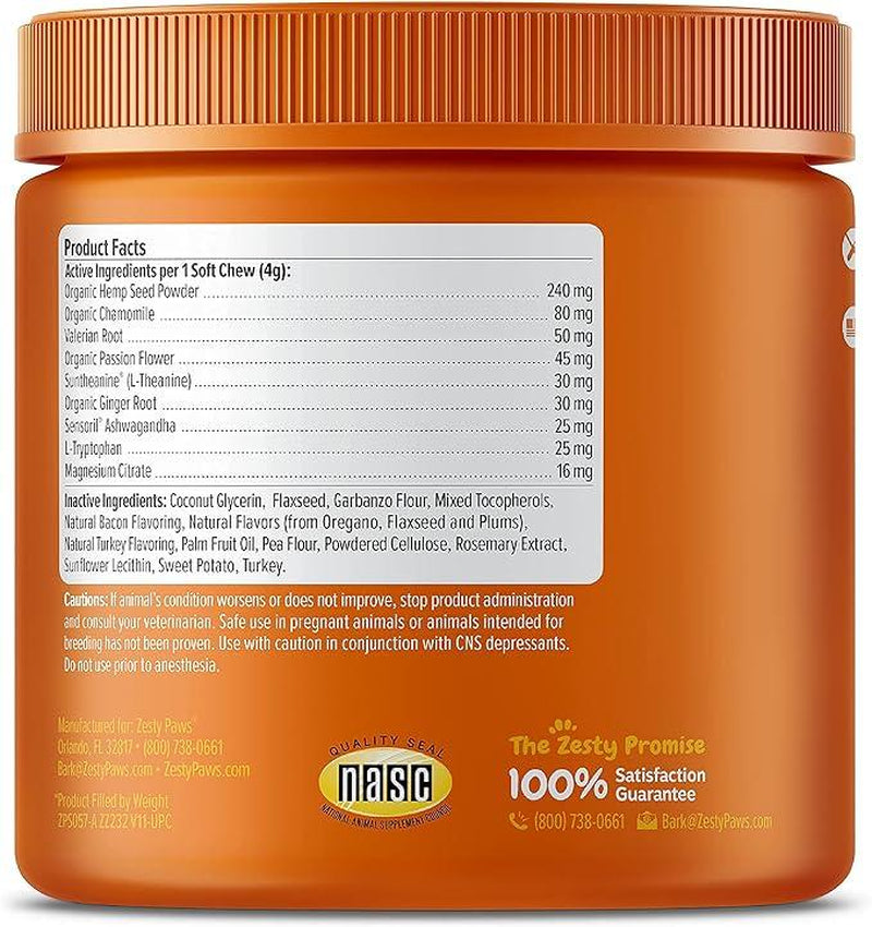 Zesty Paws Calming Bites for Dogs, Dog Composure & Calming Chews, Relief Soft Chew Pet Treats for Everyday Stress Support