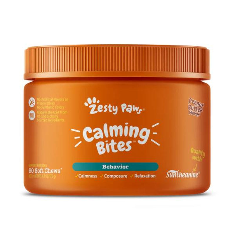 Zesty Paws Calming Bites for Dogs, Dog Composure & Calming Chews, Relief Soft Chew Pet Treats for Everyday Stress Support
