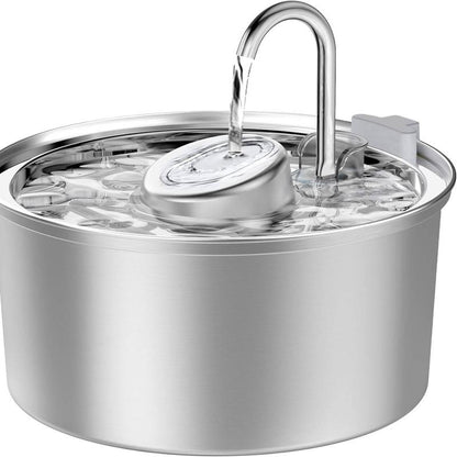 Cat Water Fountain, 304 Stainless Steel Pet Water Fountain, 24/7 Keep the Water Fresh, 74Oz Capacity, Ultra-Quiet, No Sputter, Compact, Easy Cleaning, Suit for Pets